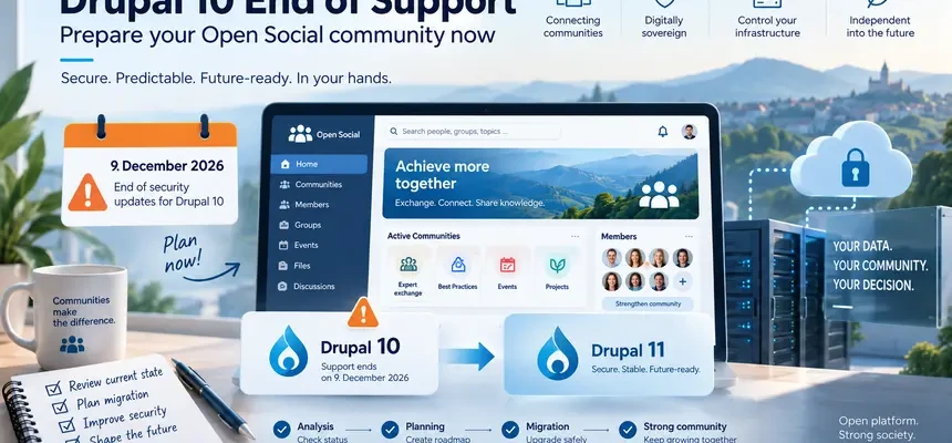 Support for Drupal 10 will end on 9 December 2026. What this means for your Open Social community and how you can prepare in good time.